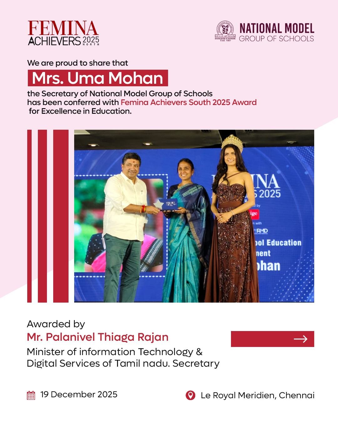 Femina Achievers South 2025 Award for Excellence in Education